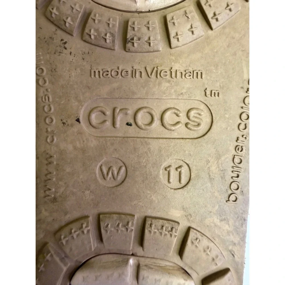 Crocs Wedge Sandal Women 11 Brown Snakeskin Cork Platform Flip Flops Boho Summer